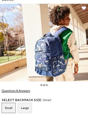 Kids Navy Dinosaur Print Backpack - Classic School Bag